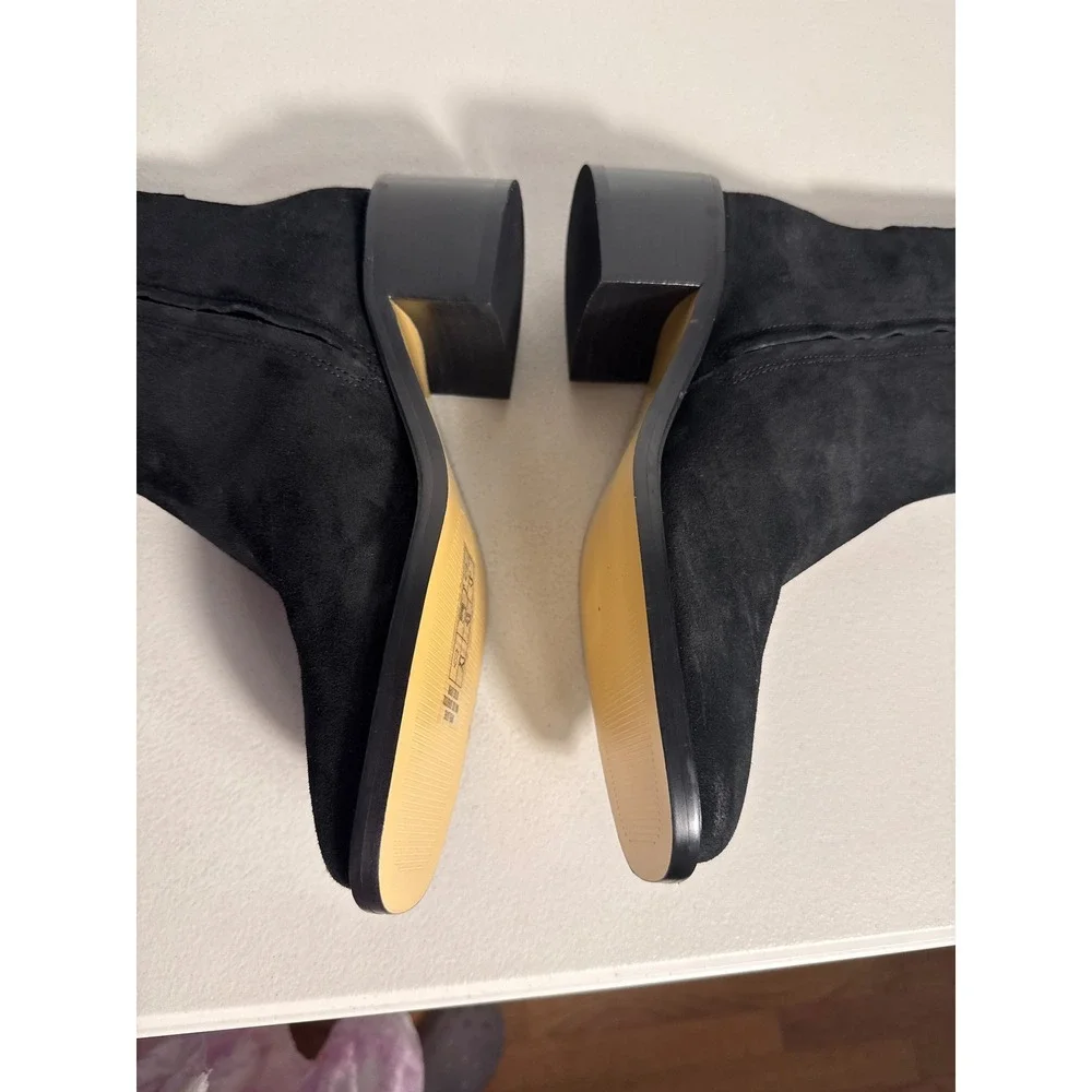 Everlane Womens Glove Boot Black Suede Square Toe Block Heel Ankle Boots Size 7M